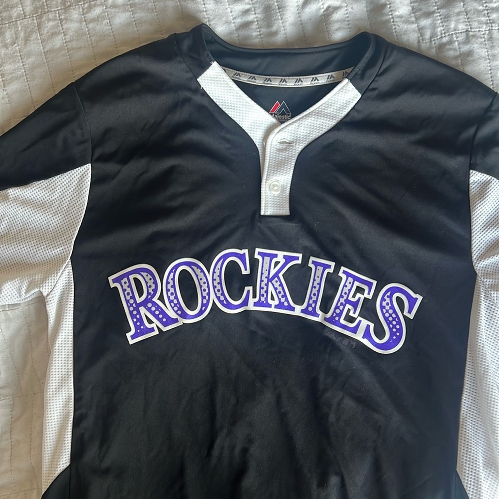Colorado Rockies Majestic Cool Base MLB Baseball Jersey Shirt Mens Small NEW
